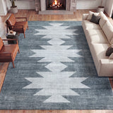 Peyton Minimalist Geometric Totem Non-slip Machine-washable Area Rug