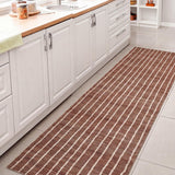 Orton Distressed Ticking Stripe Non-slip Machine-washable Area Rug