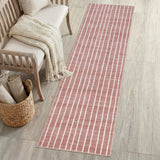Orton Distressed Ticking Stripe Non-slip Machine-washable Area Rug