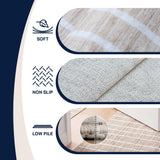 Orton Distressed Ticking Stripe Non-slip Machine-washable Area Rug