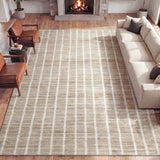 Orton Distressed Ticking Stripe Non-slip Machine-washable Area Rug