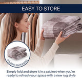 Pawn Distressed Checkerboard Non-slip Machine-washable Area Rug