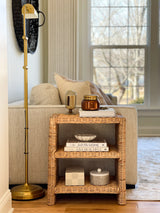 Martin Coastal Bohemian Rattan/Wood 3 Tier End Table - JONATHAN Y