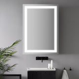 Remy Rectangular Frameless Anti-Fog Aluminum Front-lit Tri-color LED Bathroom Vanity Mirror with Smart Touch Control - JONATHAN Y