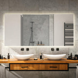 Nora Rectangular Frameless Anti-Fog Aluminum Back-lit Tri-color LED Bathroom Vanity Mirror with Smart Touch Control - JONATHAN Y