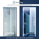 Soraya Full-length Rectangular Frameless Anti-Fog Plug-in/Hardwire Aluminum Front-lit Tri-color LED Freestand/Hang Mirror with Smart Touch Control - JONATHAN Y