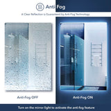Nora Rectangular Frameless Anti-Fog Aluminum Back-lit Tri-color LED Bathroom Vanity Mirror with Smart Touch Control - JONATHAN Y