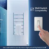 Nora Rectangular Frameless Anti-Fog Aluminum Back-lit Tri-color LED Bathroom Vanity Mirror with Smart Touch Control - JONATHAN Y