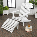 Saranac 2-Piece Traditional Rustic Acacia Wood Adirondack Chair with Detachable Ottoman - JONATHAN Y