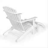 Saranac 2-Piece Traditional Rustic Acacia Wood Adirondack Chair with Detachable Ottoman - JONATHAN Y