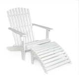 Saranac 2-Piece Traditional Rustic Acacia Wood Adirondack Chair with Detachable Ottoman - JONATHAN Y