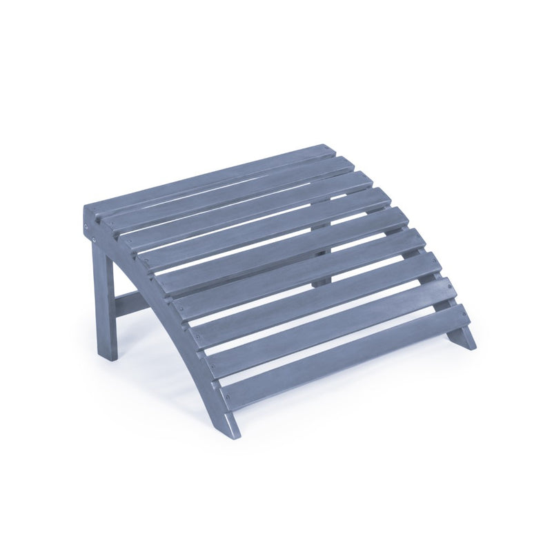 Saranac 2-Piece Traditional Rustic Acacia Wood Adirondack Chair with Detachable Ottoman - JONATHAN Y