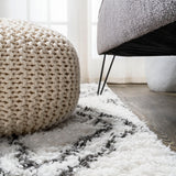 Beni Moroccan Style Diamond Shag Area Rug