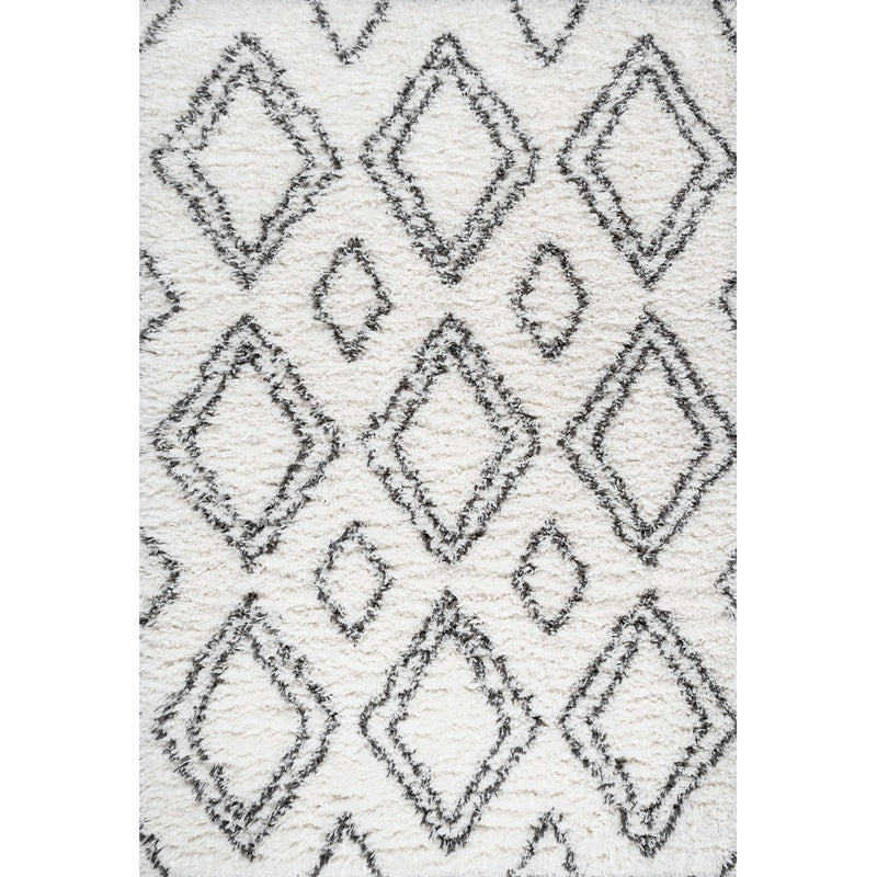 Beni Moroccan Style Diamond Shag Area Rug