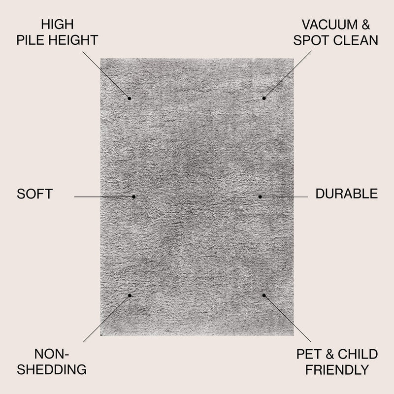 Aydin Solid Plush Shag Area Rug