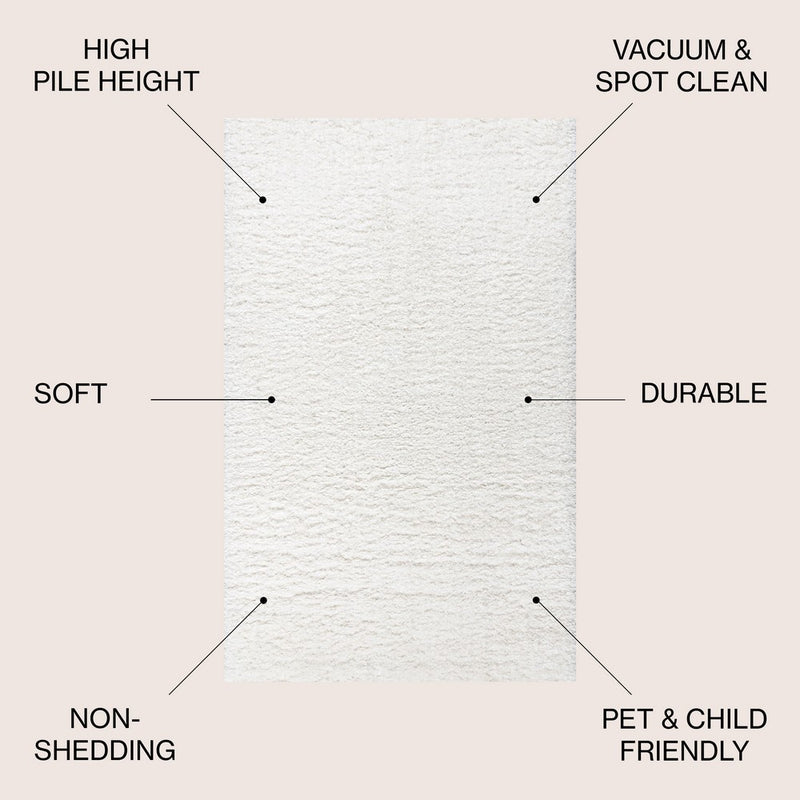 Aydin Solid Plush Shag Area Rug