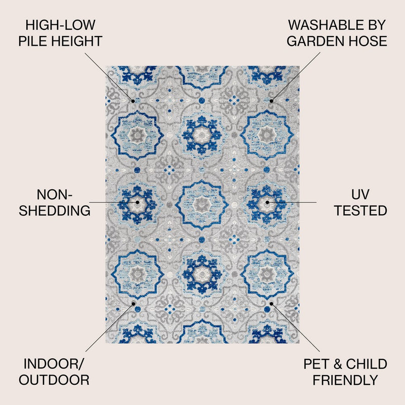 Mediterranean Medallion Indoor/outdoor Area Rug