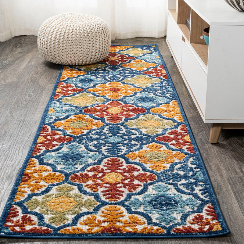 Cassis Ornate Ogee Trellis High-low Indoor/outdoor Area Rug