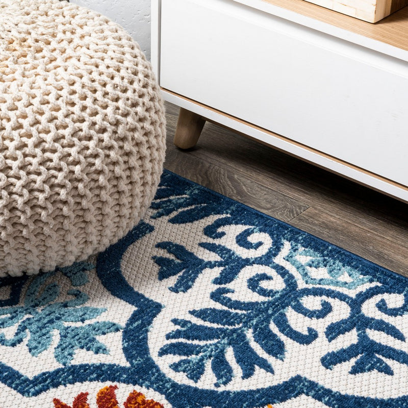 Cassis Ornate Ogee Trellis High-low Indoor/outdoor Area Rug