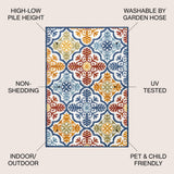 Cassis Ornate Ogee Trellis High-low Indoor/outdoor Area Rug
