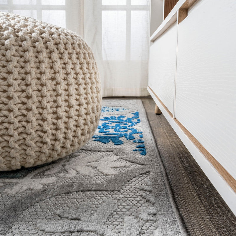 Cassis Ornate Ogee Trellis High-low Indoor/outdoor Area Rug