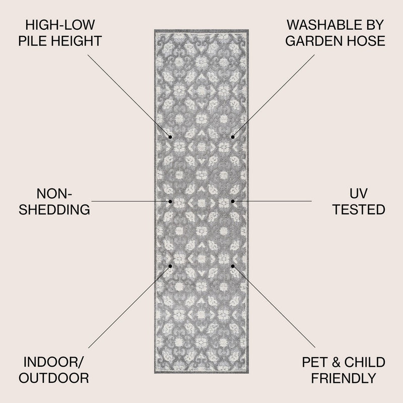 Gallia Tile Trellis High-low Indoor/outdoor Area Rug