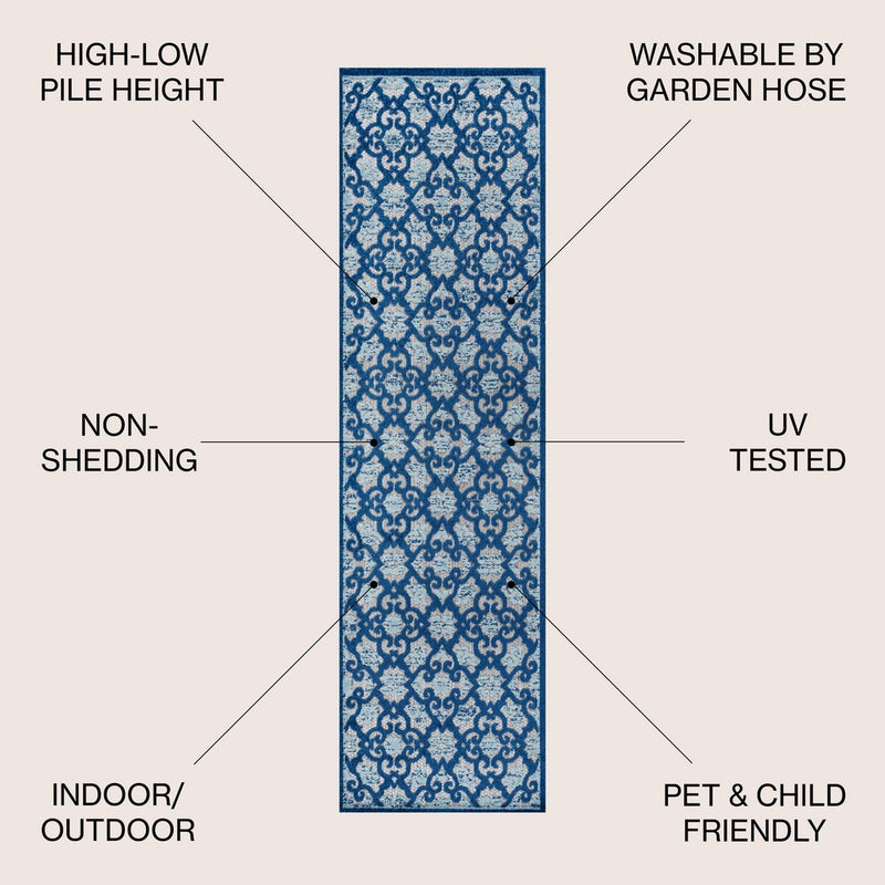 Gallia Tile Trellis High-low Indoor/outdoor Area Rug