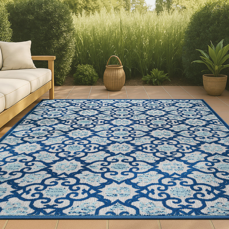 Gallia Tile Trellis High-low Indoor/outdoor Area Rug
