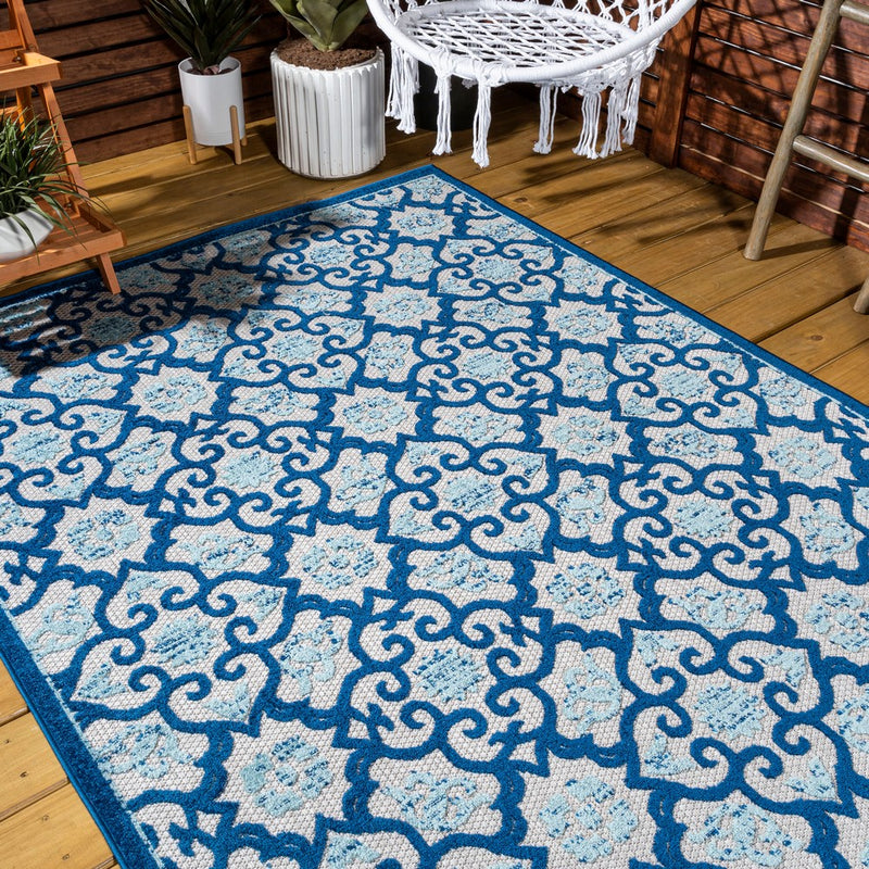 Gallia Tile Trellis High-low Indoor/outdoor Area Rug