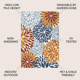 Crisantemo Floral High-low Indoor/outdoor Area Rug