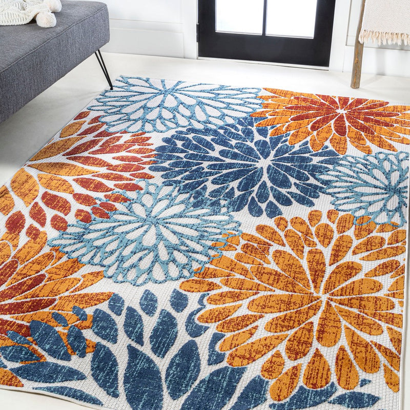 Crisantemo Floral High-low Indoor/outdoor Area Rug