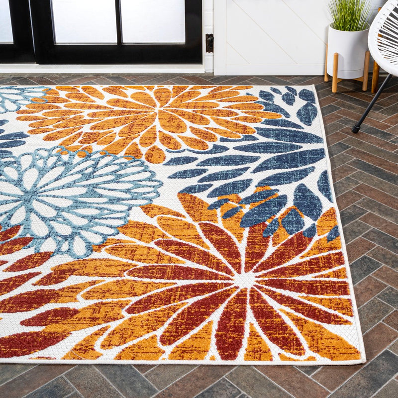 Crisantemo Floral High-low Indoor/outdoor Area Rug