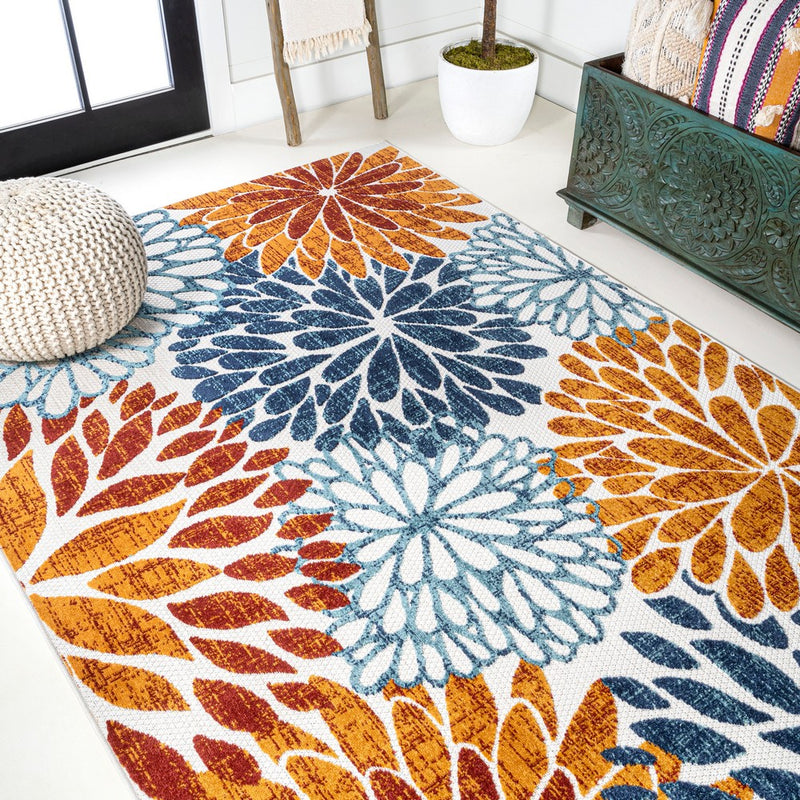 Crisantemo Floral High-low Indoor/outdoor Area Rug