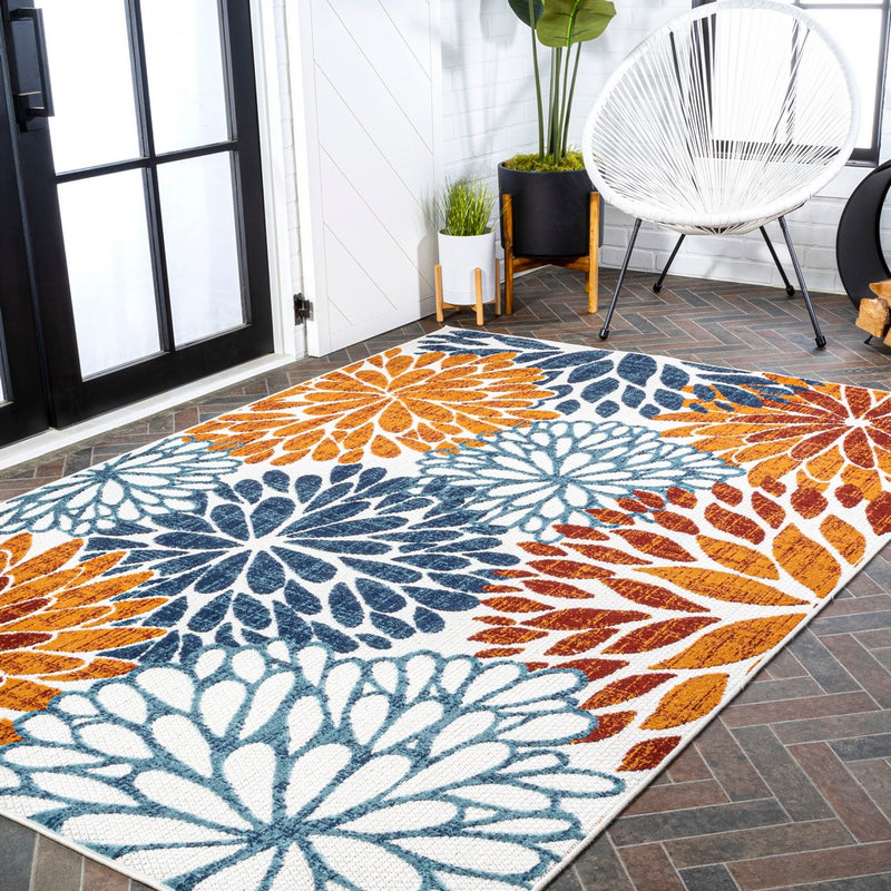 Crisantemo Floral High-low Indoor/outdoor Area Rug