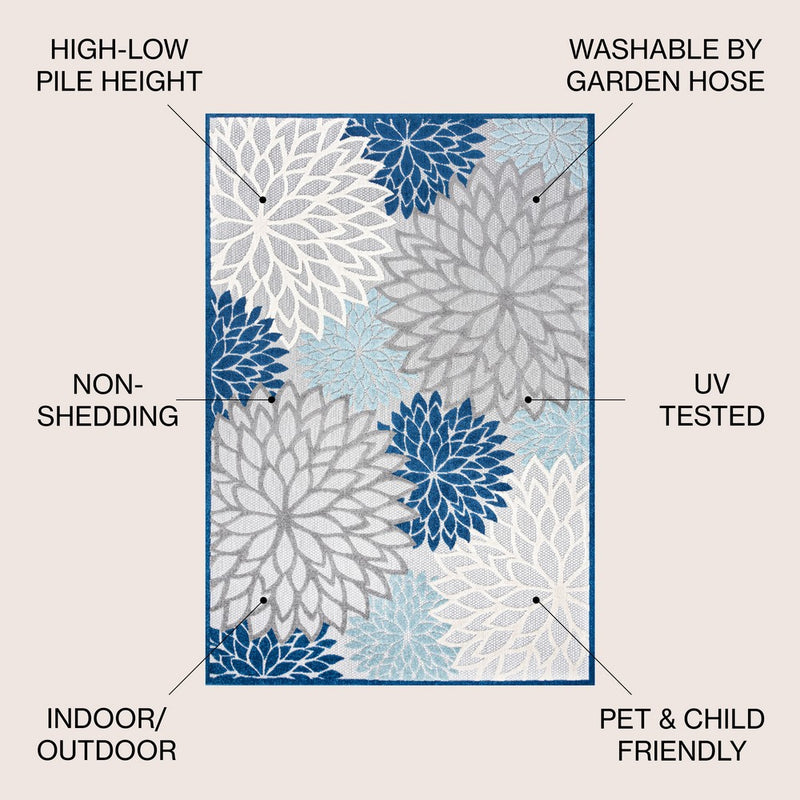 Minori Floral High-low Area Rug