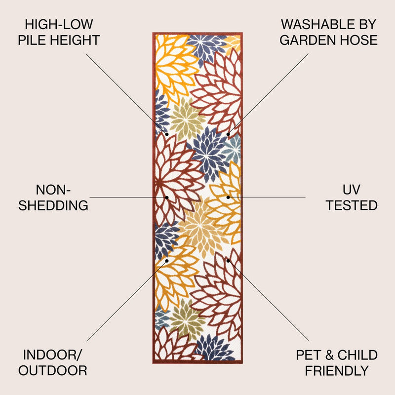 Minori Floral High-low Area Rug
