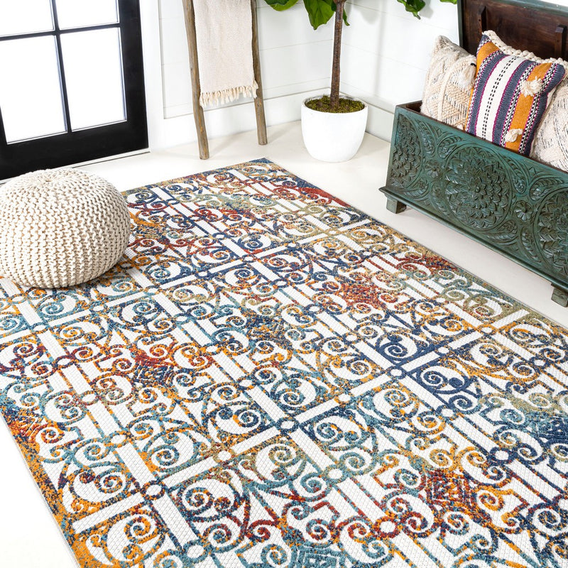Cetara Ornate Trellis Indoor/outdoor Area Rug