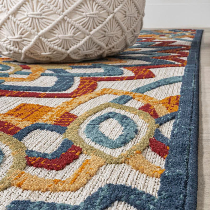 Flora Abstract Bold Mandala High-low Indoor/outdoor Area Rug