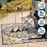 Flora Abstract Bold Mandala High-low Indoor/outdoor Area Rug