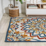 Flora Abstract Bold Mandala High-low Indoor/outdoor Area Rug