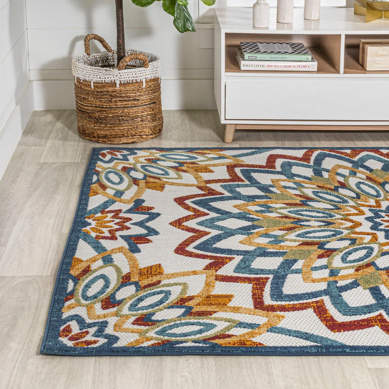 Flora Abstract Bold Mandala High-low Indoor/outdoor Area Rug