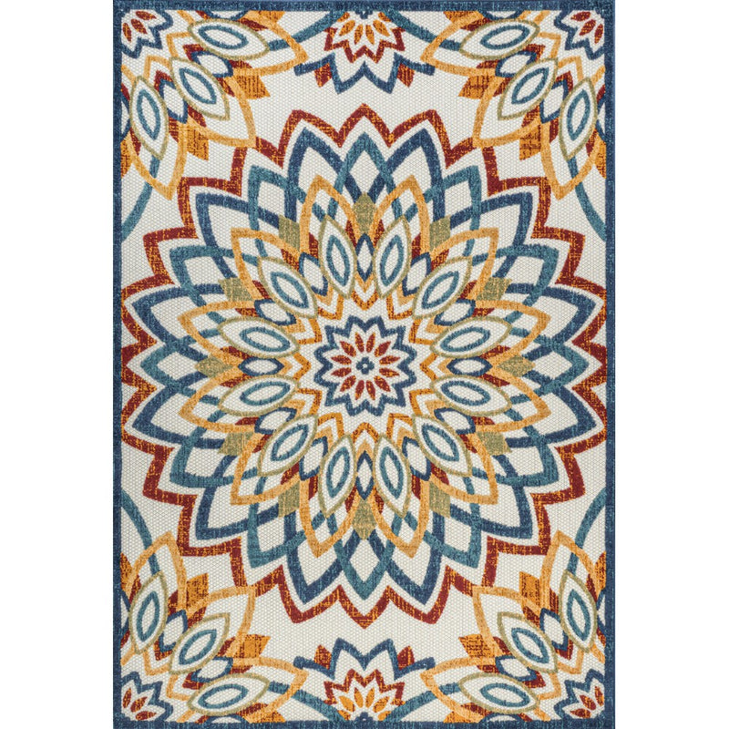 Flora Abstract Bold Mandala High-low Indoor/outdoor Area Rug
