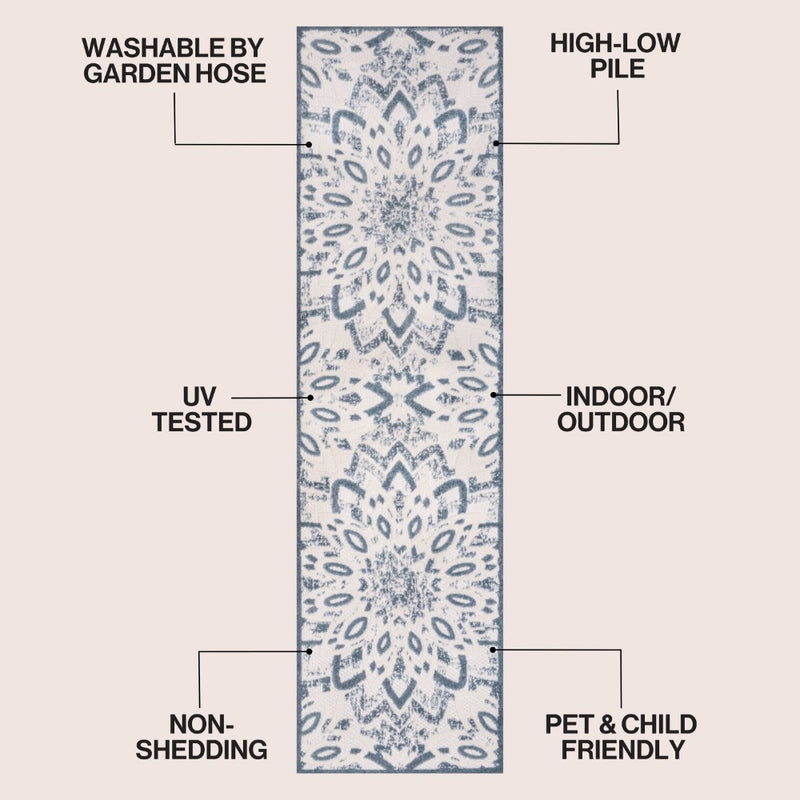 Flora Abstract Bold Mandala High-low Indoor/outdoor Area Rug