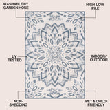 Flora Abstract Bold Mandala High-low Indoor/outdoor Area Rug