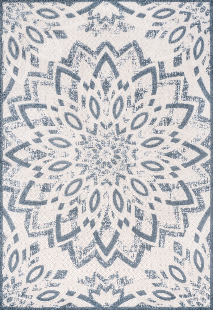 Flora Abstract Bold Mandala High-low Indoor/outdoor Area Rug