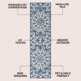 Flora Abstract Bold Mandala High-low Indoor/outdoor Area Rug