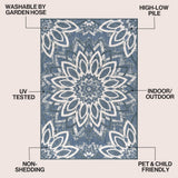 Flora Abstract Bold Mandala High-low Indoor/outdoor Area Rug