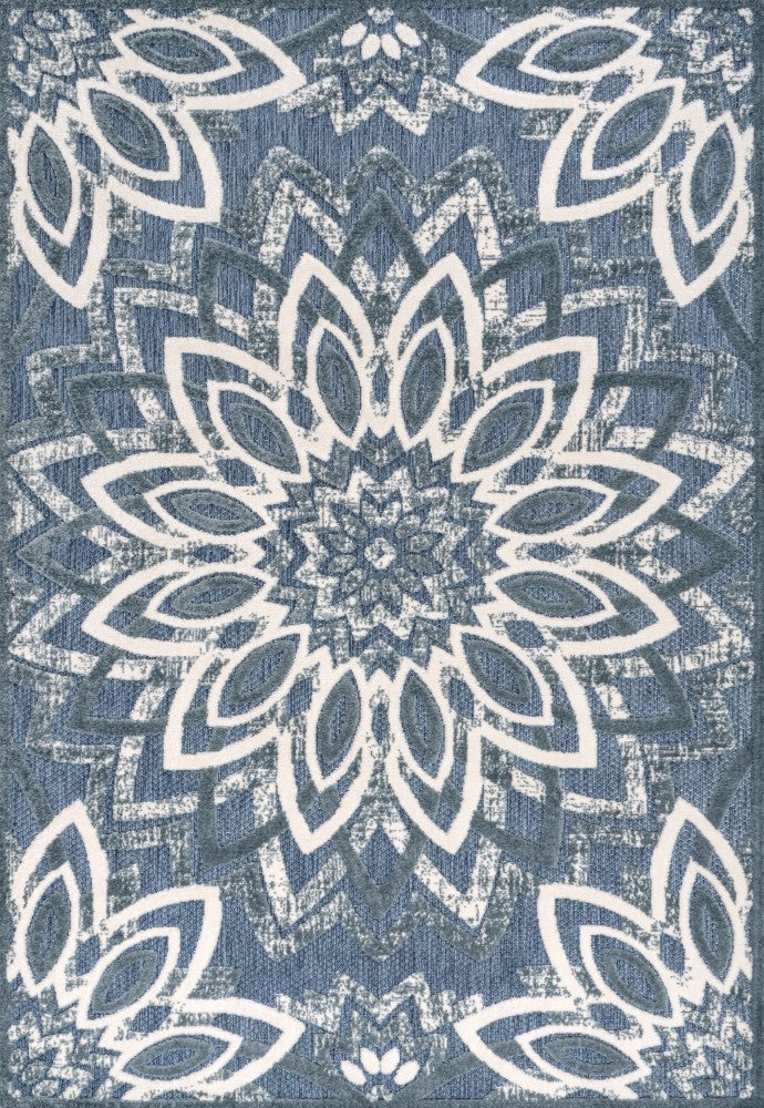 Flora Abstract Bold Mandala High-low Indoor/outdoor Area Rug