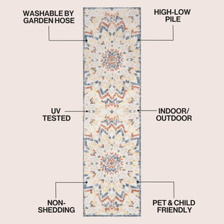 Flora Abstract Bold Mandala High-low Indoor/outdoor Area Rug
