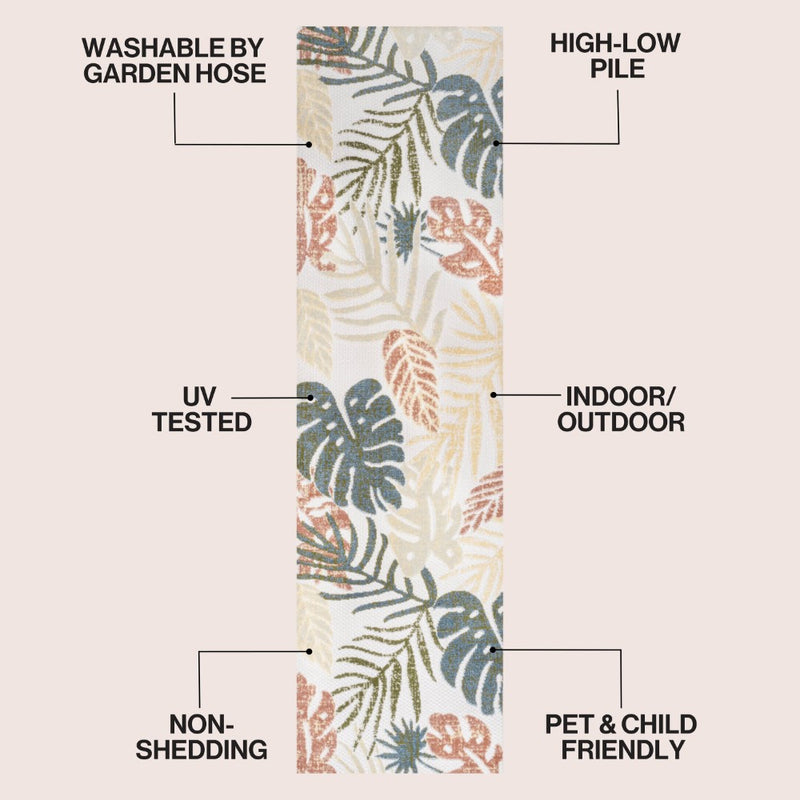 Monstera Tropical Leaf High-low Indoor/outdoor Area Rug